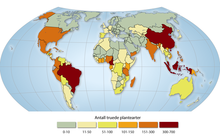 Truede plantearter per land