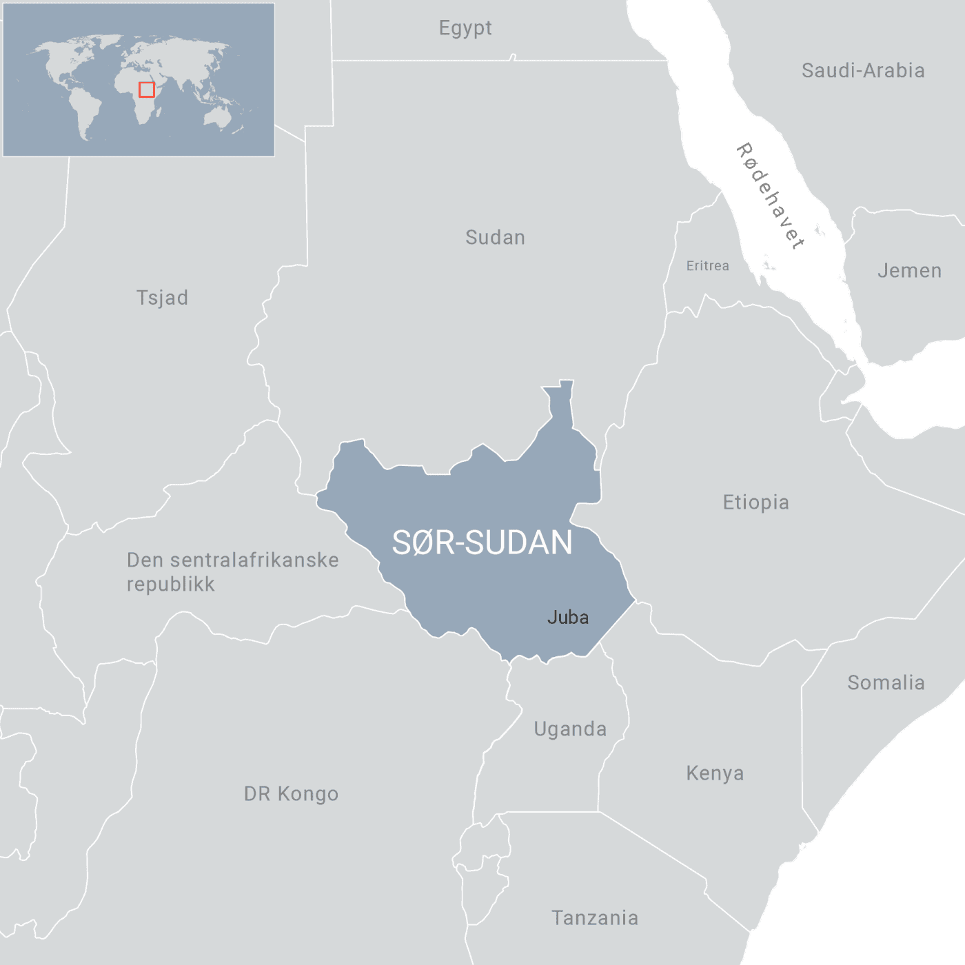 Kort over Sydsudan. Ill: FN-sambandet