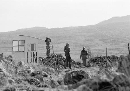 Iranske FN-soldater holder vagt ved Golanhøjderne i 1975