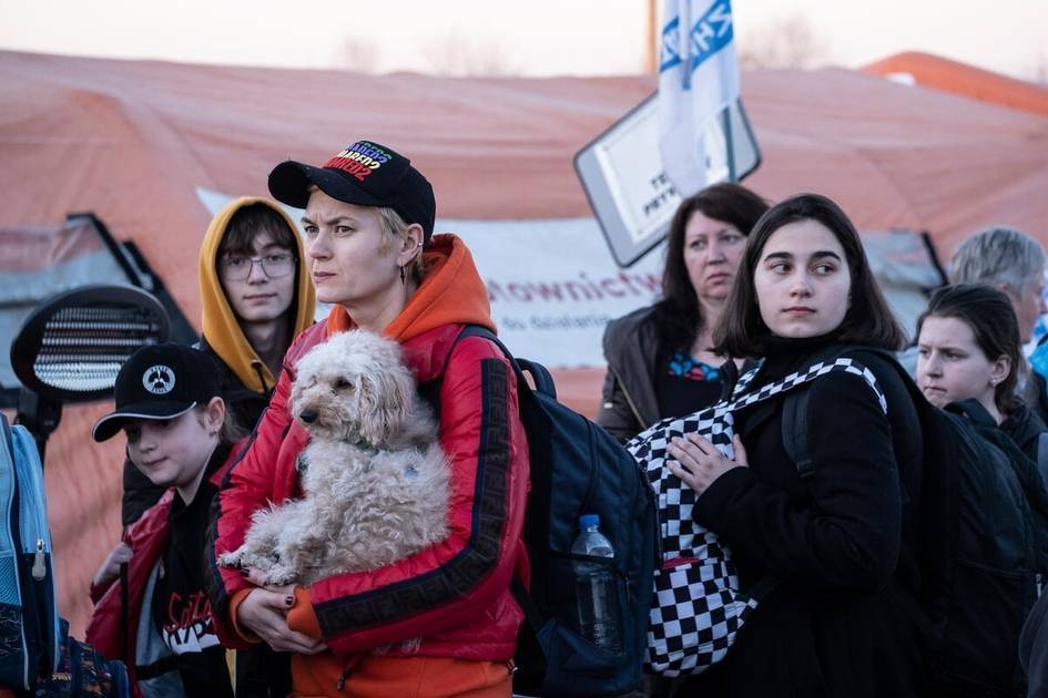 Ukrainske flygtninge ankommer til Polen. Den 18. april 2022 havde Polen taget i mod over 2,8 millioner flygtninge fra Ukraine. Foto: UNHCR