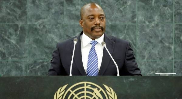 Billedet viser den tidligere præsident i Congo, Joseph Kabilas tale til FNs generalforsamling i 2013. Foto: UN Photo/Ryan Brown.