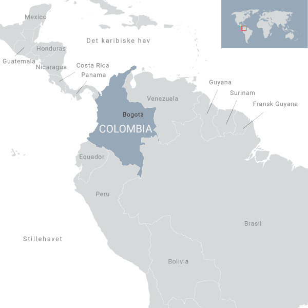 Kort over Colombia - FN-forbundet